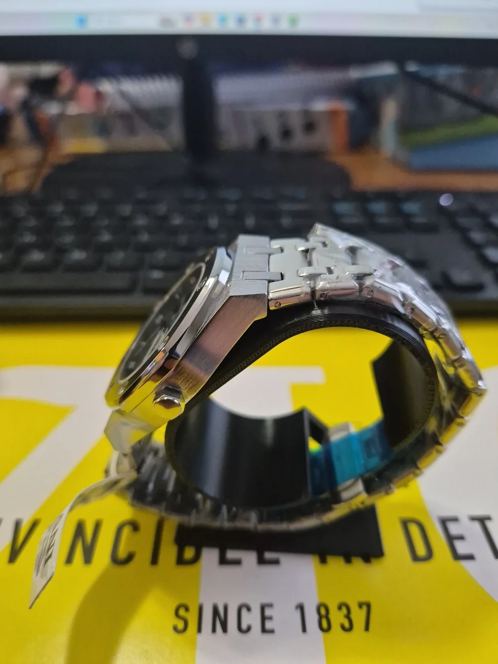 Invicta Silver Stainless Steel Watch with Red Accent